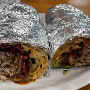 Shawarma with salads