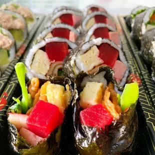 Spam and fish cake kimbap ($7)