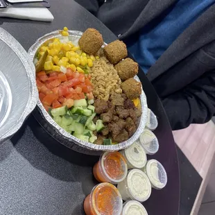 Combo platter + side of falafel