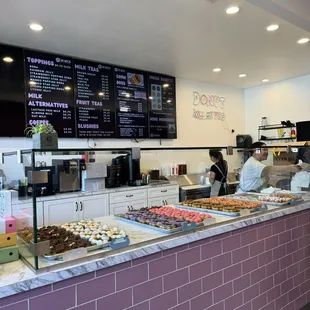 Front counter with doughnuts