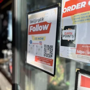 a sign in a store window