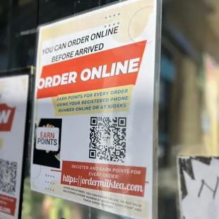 a sign in a store window