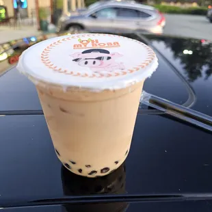 Organic Roasted Black Milk Tea with Boba