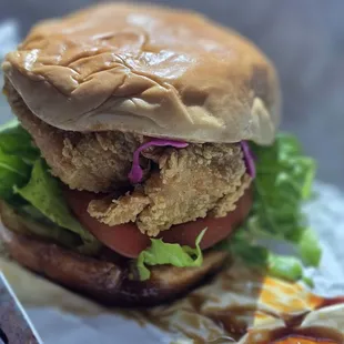 Just look at that thick chicken sammy