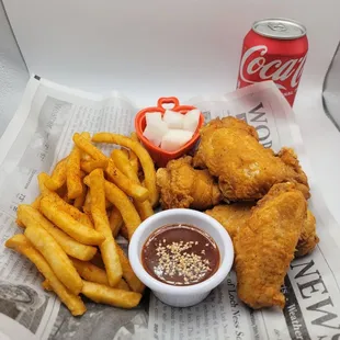 Lunch Special ( 6pc wing, Fries, radish +soda)
