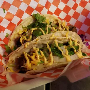 Gogi Tacos with Korean BBQ meat and Spicy Mayo