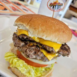 double bbq cheeseburger deluxe