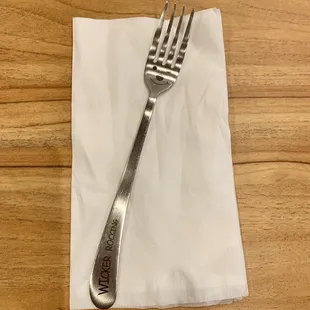 Look at the fork as it has a smiley face with a wink on it.