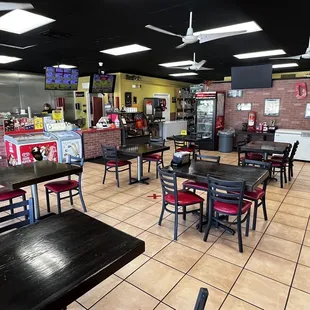 the inside of a restaurant