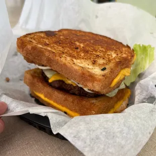 Grilled Cheese Cheese Burger!