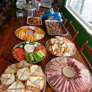 a table full of food