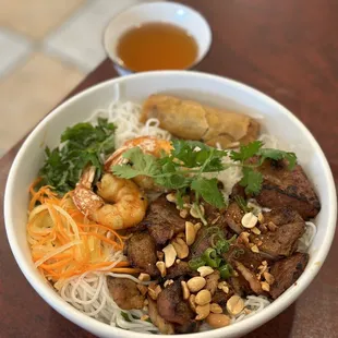 a bowl of asian food