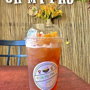 Peach Tea w/ Crystal boba