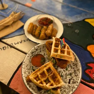 Mozzarella Sticks (GF) Vicken Waffle Sandwich