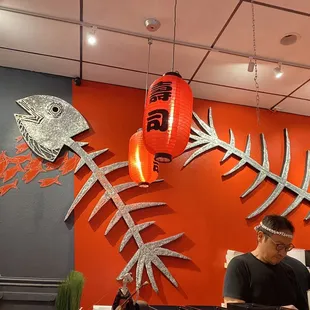 The bar where they make the sushi. Very attentive staff.