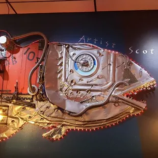 Unique artwork inside restaurant