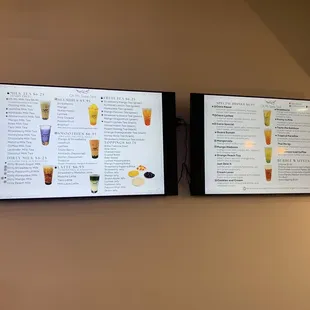 Menu tv screen