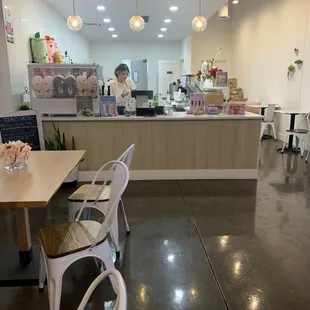 Inside counter and table