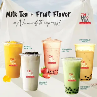 milk tea and fruit flavor