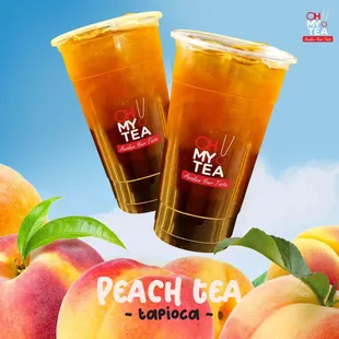 two cups of peach tea