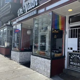 Outside the restaurant