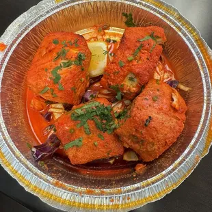TANDOORI Fish Tikka.  Nicely flavored. Well prepared.