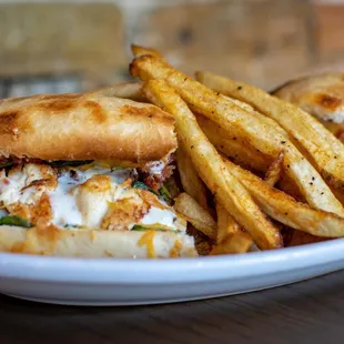 Chicken Coop sub with fresh cut fries.