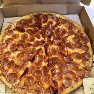 Old work pepperoni pizza