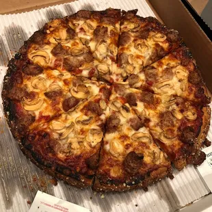 burnt gluten-free pizza