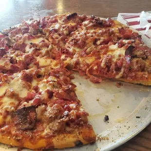 Bypass pizza- a loaded down with meats  pizza