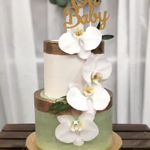 Floral baby shower cake