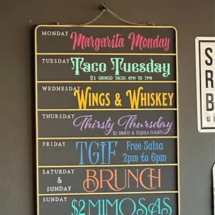 Daily specials