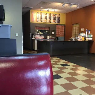 Front counter and kitchen, where the magic happens!