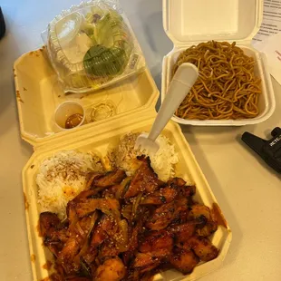 Yakisoba and Chicken Breast Teriyaki Bowl