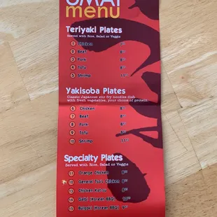 menu