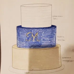 the initial of the cake