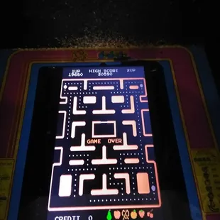Original Mrs Pac-Man cabinet, LCD Monitor running Mame emulated version of the game.