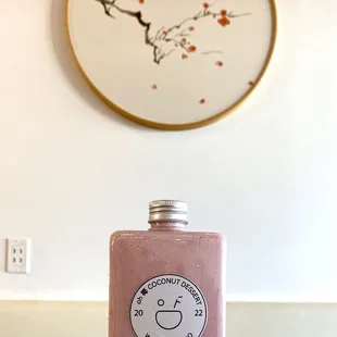 Strawberry Milk with Coconut Jelly