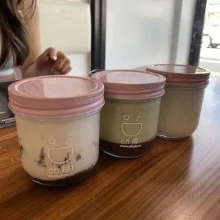 Matcha Red Bean Coconut Jelly