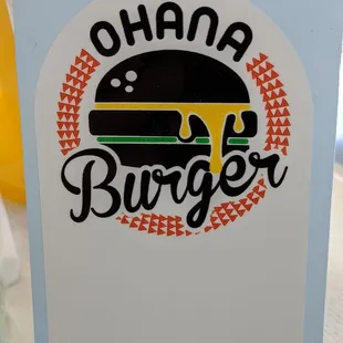 a sign that says ohana burger