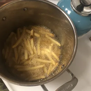 The fries that I had to cook since they were all raw.