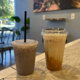 Taro Latte and Dirty Thai Tea Latte