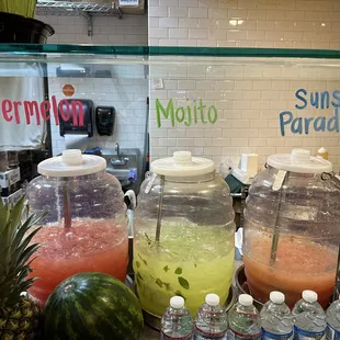 Fresh juices daily! Flavors vary by day, mixed watermelon and cucumber mojito it was amazing!