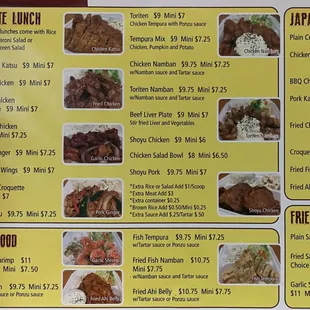 a menu for a restaurant