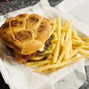 $14.65 for a bacon cheeseburger and fries, at remind me later remind me later, HI.Shack