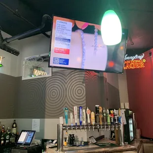 Shopping network on TV at the pub area