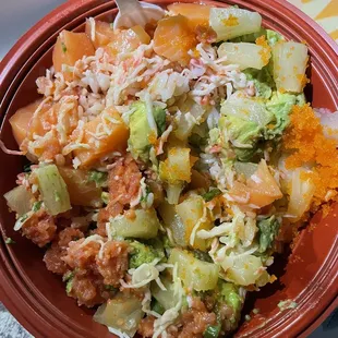 Make Poke Bowl with 2 Scoops of Protein that they forgot to put the sauce on. Salmon was so fishy tasting that I couldn't eat it.