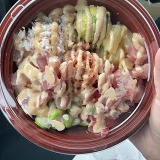 Make Poke Bowl with 3 Scoops of Protein