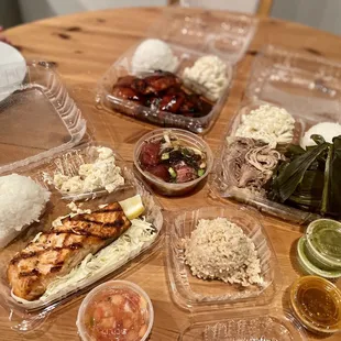 a variety of food items