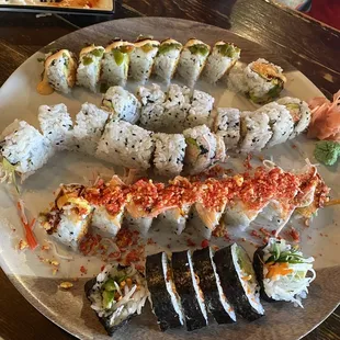 Vegetable roll, California roll, NM roll